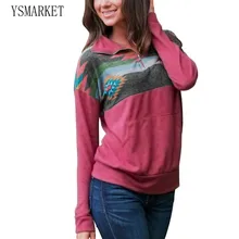 YSMARKET/4 цвета; женские осенние Топы с принтом ацтеков; пуловер с длинными рукавами; толстовка с карманами на молнии; Женская Повседневная рабочая одежда; Y251474