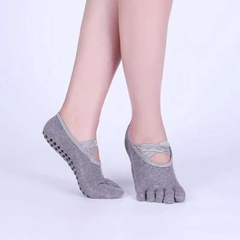 

Profession Yoga Socks Anti-slip Five Fingers Silicone Pilates Socks Ballet Gym Fitness Sports Socks Dot Massage Non-slip Socks
