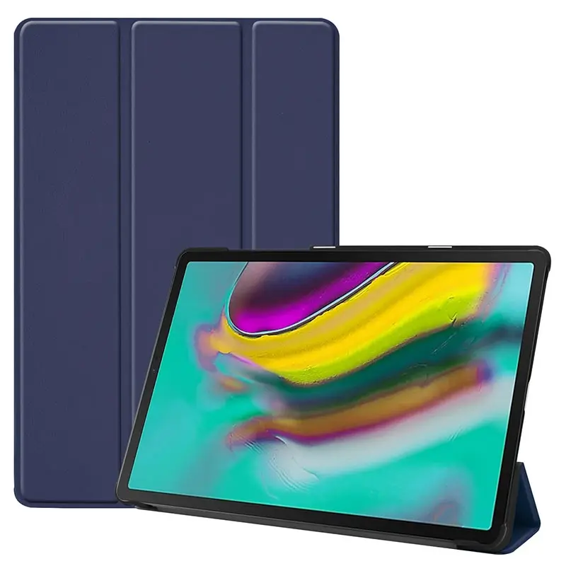 Для samsung Galaxy Tab S5E чехол 10," умный тонкий кожаный магнитный откидной Чехол-подставка для Galaxy Tab S5E SM-T720 SM-T725 Funda - Цвет: Navy blue