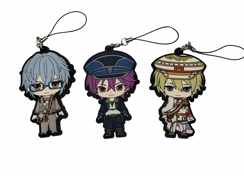 Аниме брелок для ключей Yui Ayato Kanato Laito Ruki Yuma Shin Sakamaki Reiji Subaru резиновый ремешок