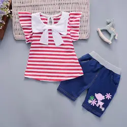 Темно-синие комплекты с воротником и оленем одежда для маленьких девочек детская футболка + шорты комплекты из 2 предметов хлопковая одежда