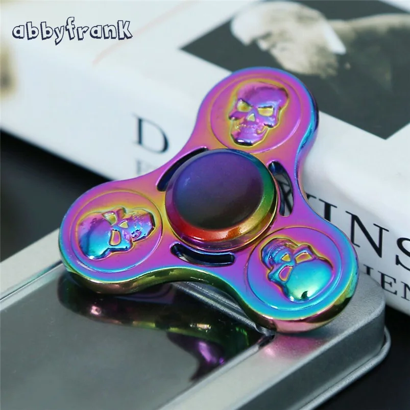 rainbow skull fidget spinner