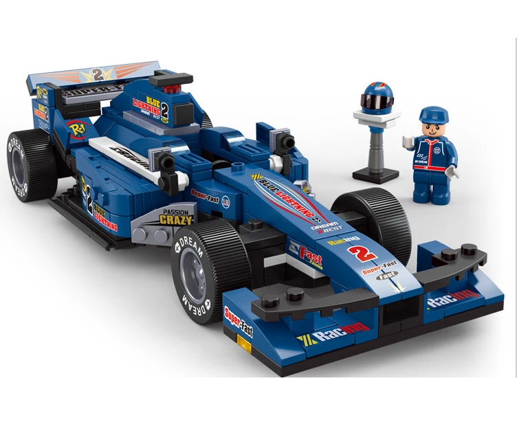 287pcs/set 124 Blue F1 racing car Building Blocks Sets Children