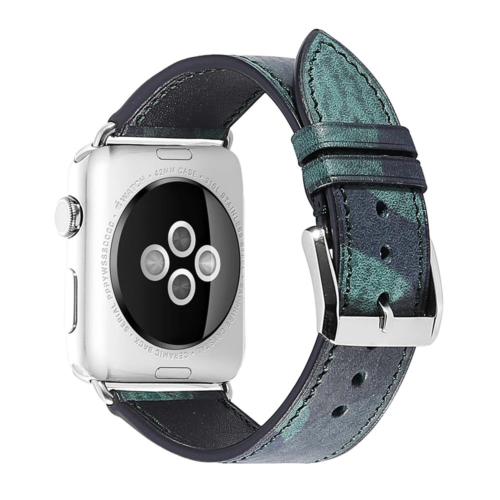 Ремешок Камуфляжный для Apple Watch Band 38 мм кожаный браслет Iwatch Series 3 2 1 42 мм|Ремешки