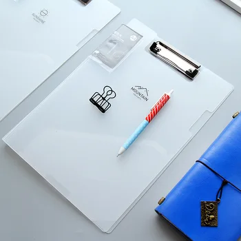 

1pcs South Korea stationery Simple Transparent Matte folder a4 Paper Office Folder Multi-function Report Clipboard
