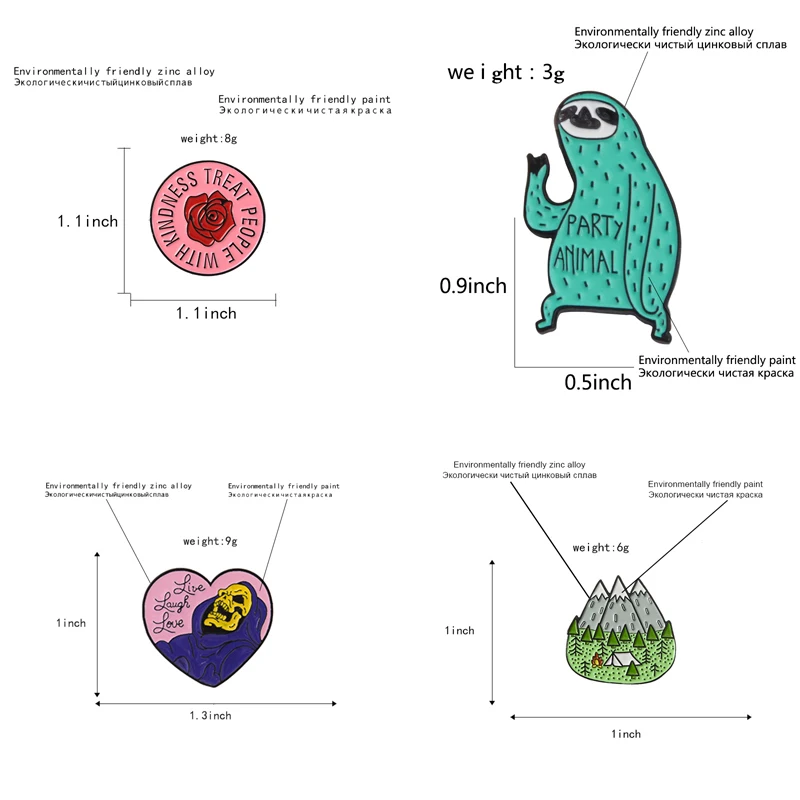Мультфильм эмаль булавки коллекция змея Ленивец горное сердце Skeletor Гарри стили кошка нагрудный знак брошь значки броши для друзей