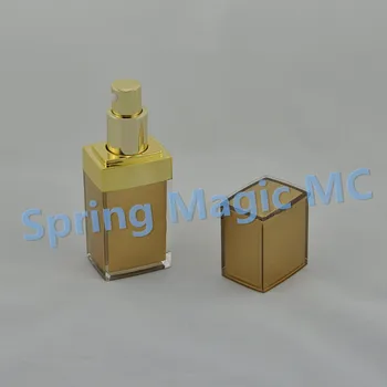 

100pcs x 30ml Acrylic Gold Square Shape emulsion Bottle,Gold Press pump bottles,cosmetic container,sub-bottling, Lotion Bottles