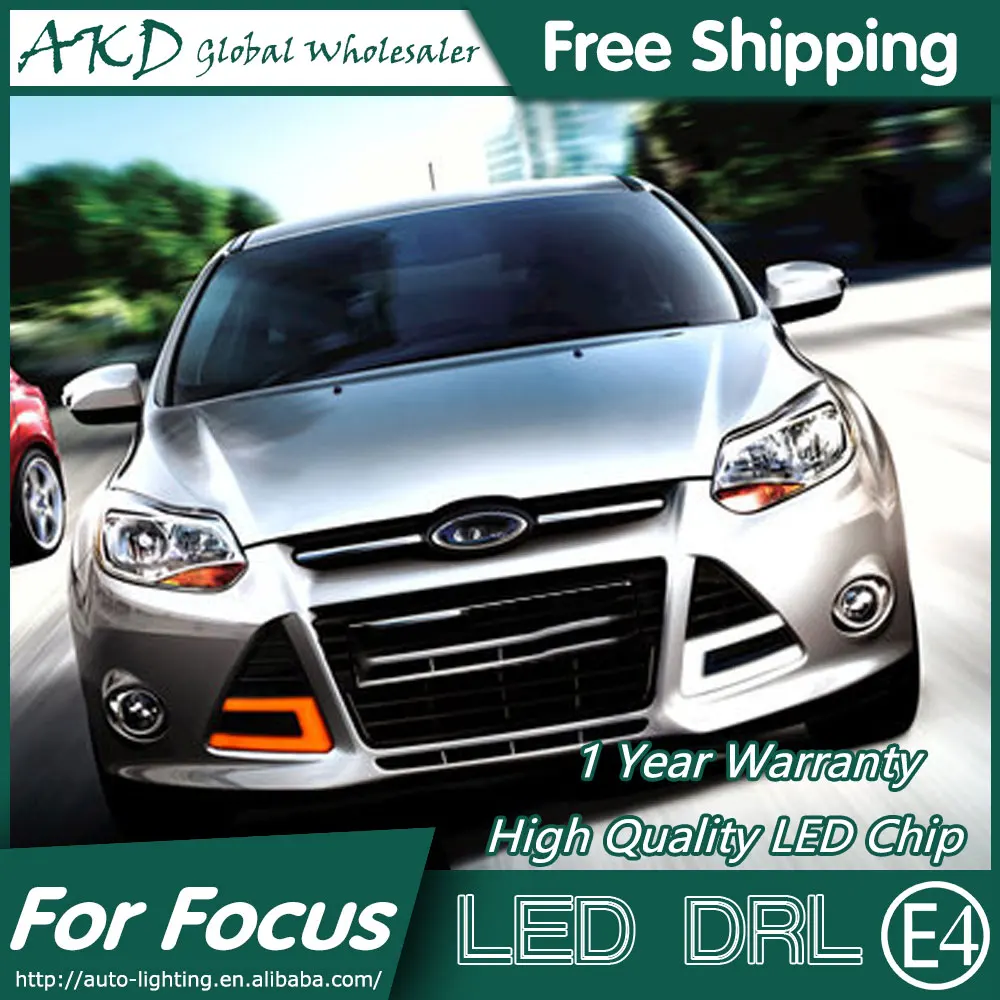 AKD автомобильный Стайлинг для Ford Focus 3 DRL 2012- Focus COB сигнал DRL Светодиодный дневной ходовой светильник противотуманный светильник аксессуары для парковки