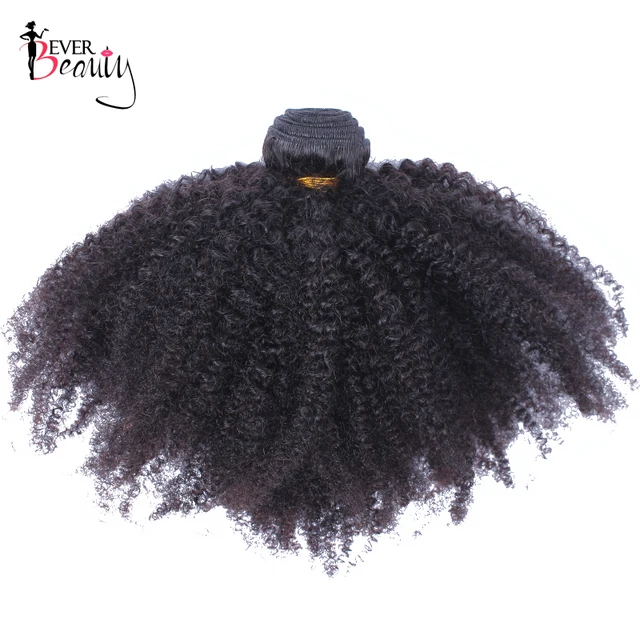 Best Price 4B 4C Afro Kinky Curly Hair Natural Black Human Hair Extensions 1 Bunlde Only Brazilian Hair Weave Bundles Remy Ever Beauty