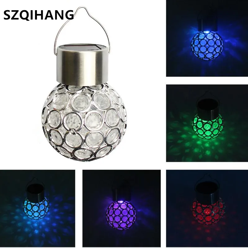 

3pcs Multicolor Solar Light Waterproof Solar Rotatable Outdoor Garden Camping Hanging LED Round Ball Light Lamp Walkway Decorate