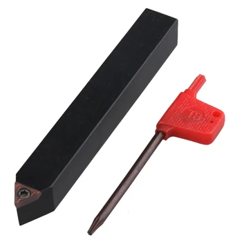 

14x14mm Shank 45# Steel Black Lathe Turning Tool Holder 60 Degree with Wrench
