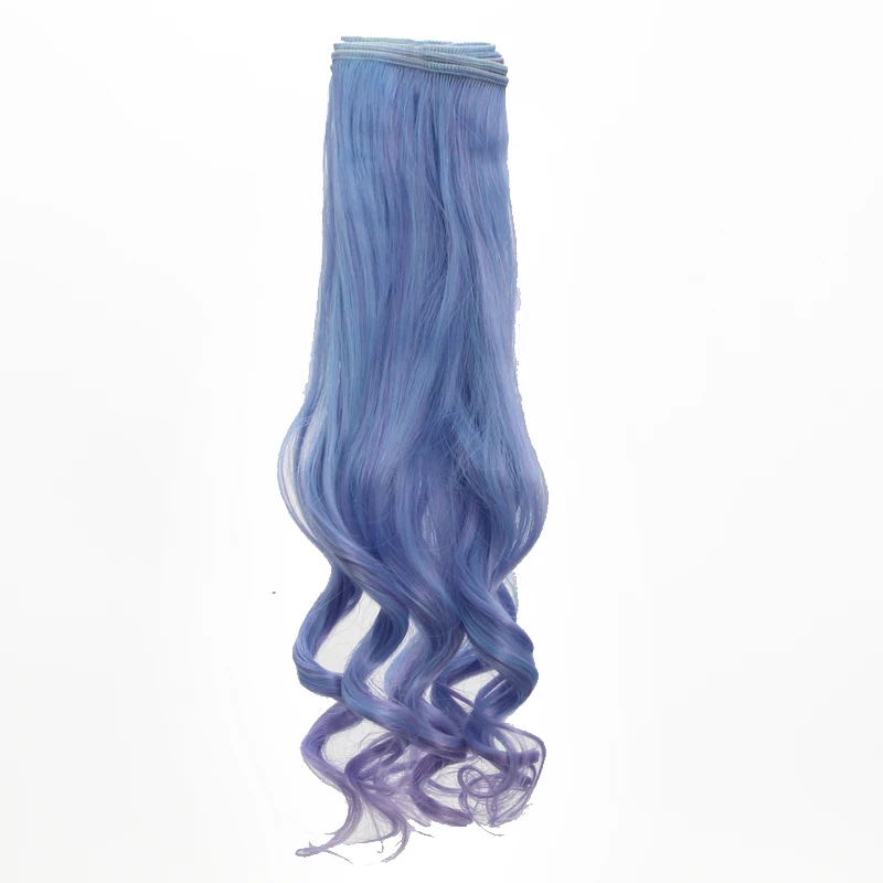 Dolls Accessories Gradient Color Curly Doll Wig 25100CM Doll Hair for 13 14 16 112 BJD Diy Doll Tresses (11)