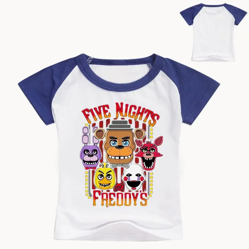 Новые летние футболки с короткими рукавами с рисунком «пять ночей с Фредди» для мальчиков детские хлопковые топы, футболки для девочек, детская одежда костюм для малышей - Цвет: 17