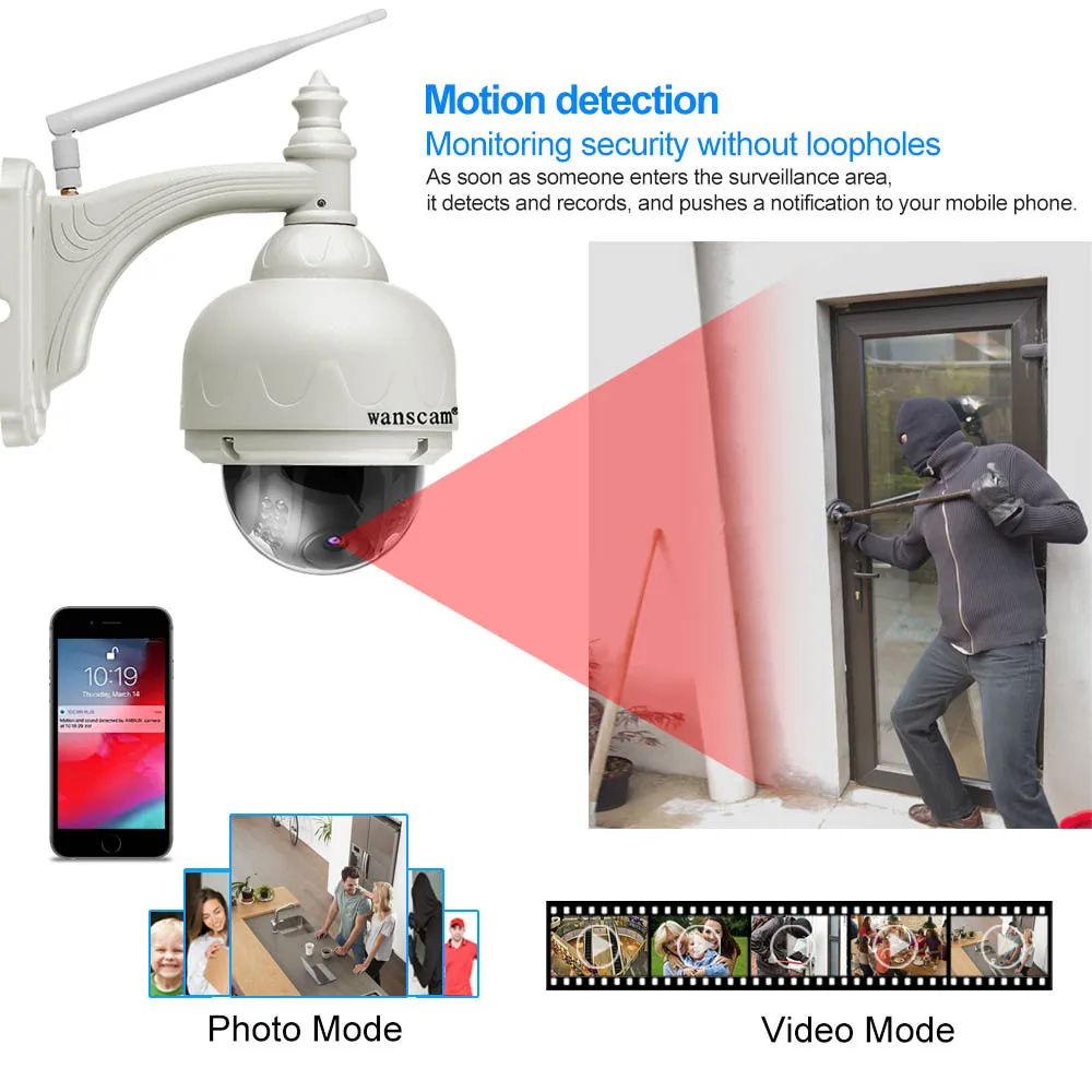 Wanscam 1080P PTZ IP камера Wi Fi наружная Сеть беспроводной безопасности CCTV наблюдения