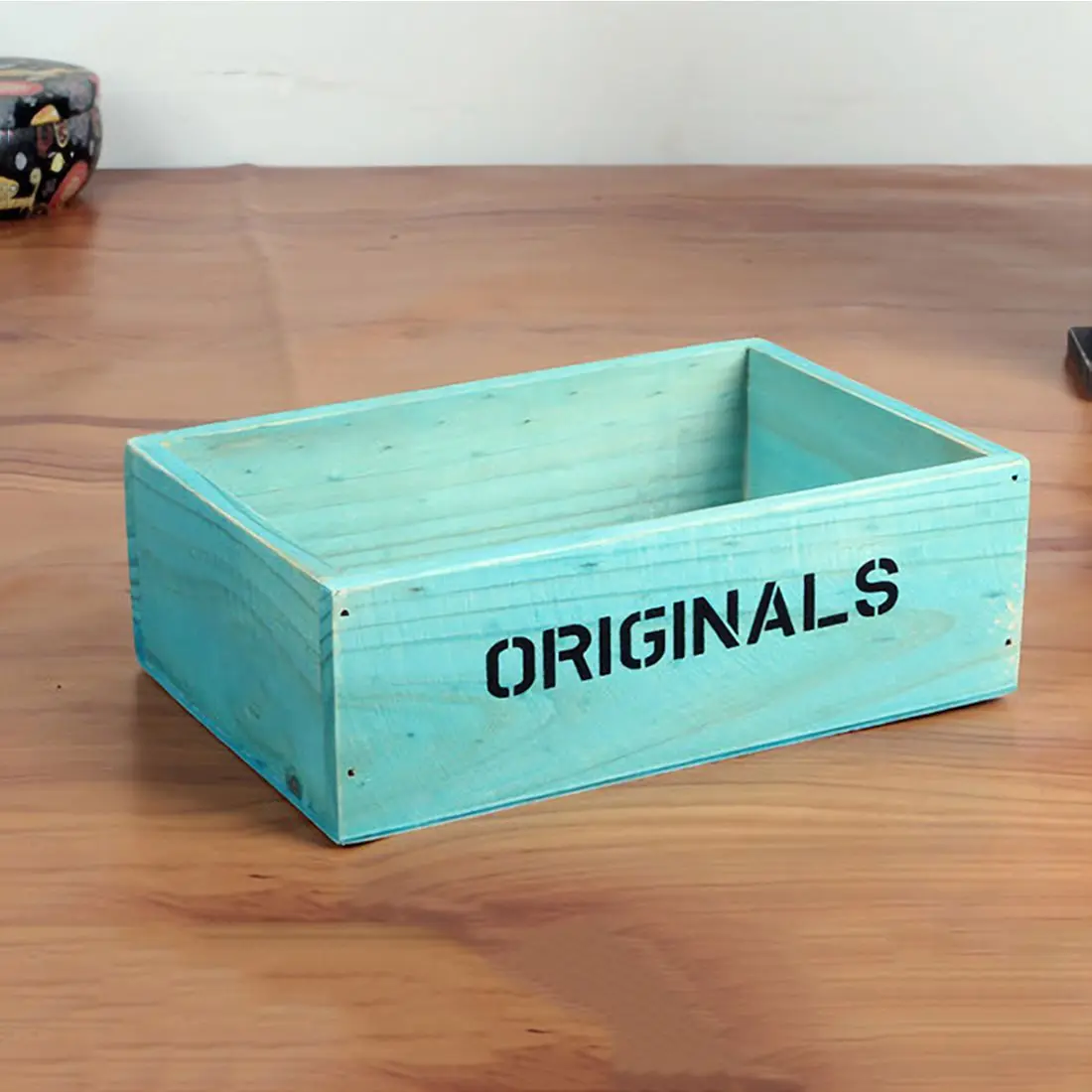 

Handmade Rustic Antique Office Desktop Wooden Stationery Organizer Table Storage Box Pen Ruler Holder