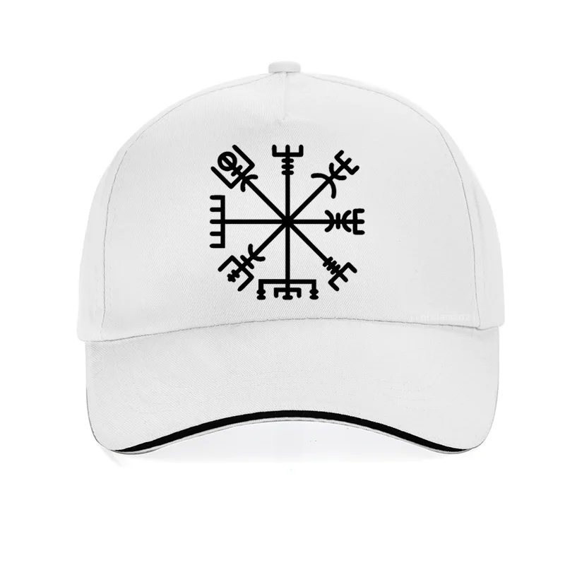 Модный бренд Vegvisir Futhark руны навигатор Vegvisir Викинг Компас бейсболка для мужчин и женщин регулируемые хип-хоп бейсболки - Цвет: Белый