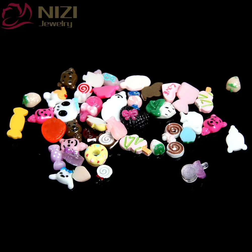 

Nails Art Decorations About 100pcs Many Cartoon Series Resin Nail Jewelry Different Shape Manicure Makeup Tools DIY Supplies