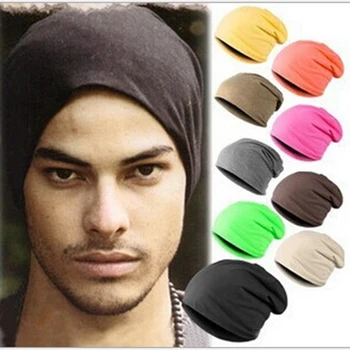 

Casual Style Knitting Striped Warm Hip Hop Hat Unisex Knit Hat Solid Spring Autumn Hats Caps For Woman Male