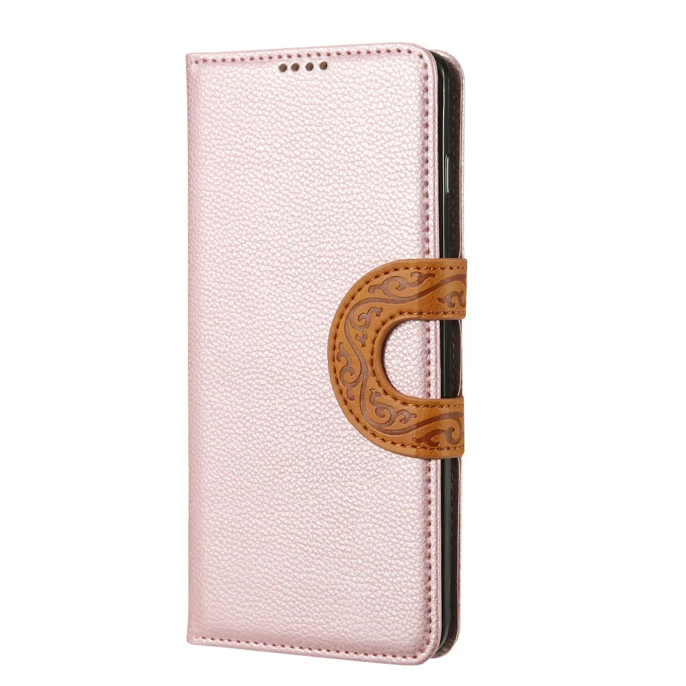 Чехол KISS для iPhone X, XR, XS, MAX, 7, 8, 6, 6S Plus, кожаный чехол с откидной крышкой, чехол для iPhone 5 5S se - Цвет: Розовый