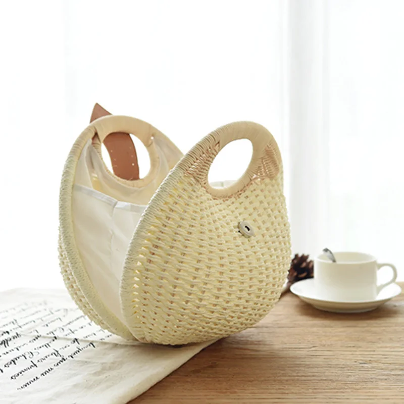 Women Bohemian Straw Bag Snail's Nest Female Summer Beach Bags Vintagge Rattan Handmade Lady Handbag Knitted Tote Bolsa SS3017 (13)