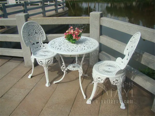 Cast Aluminium Garden Furniture Set Table And 2 Chairs Cast Aluminium Garden Furniture Set Table And 2 Chairs Victorian Style