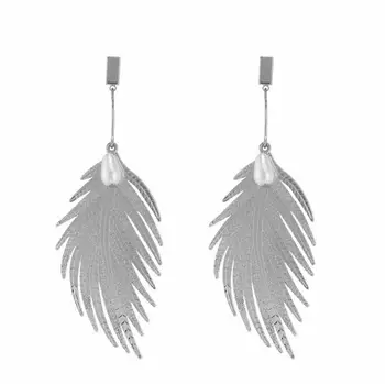 

Poem snow Branches and leaves false Pearl Earrings