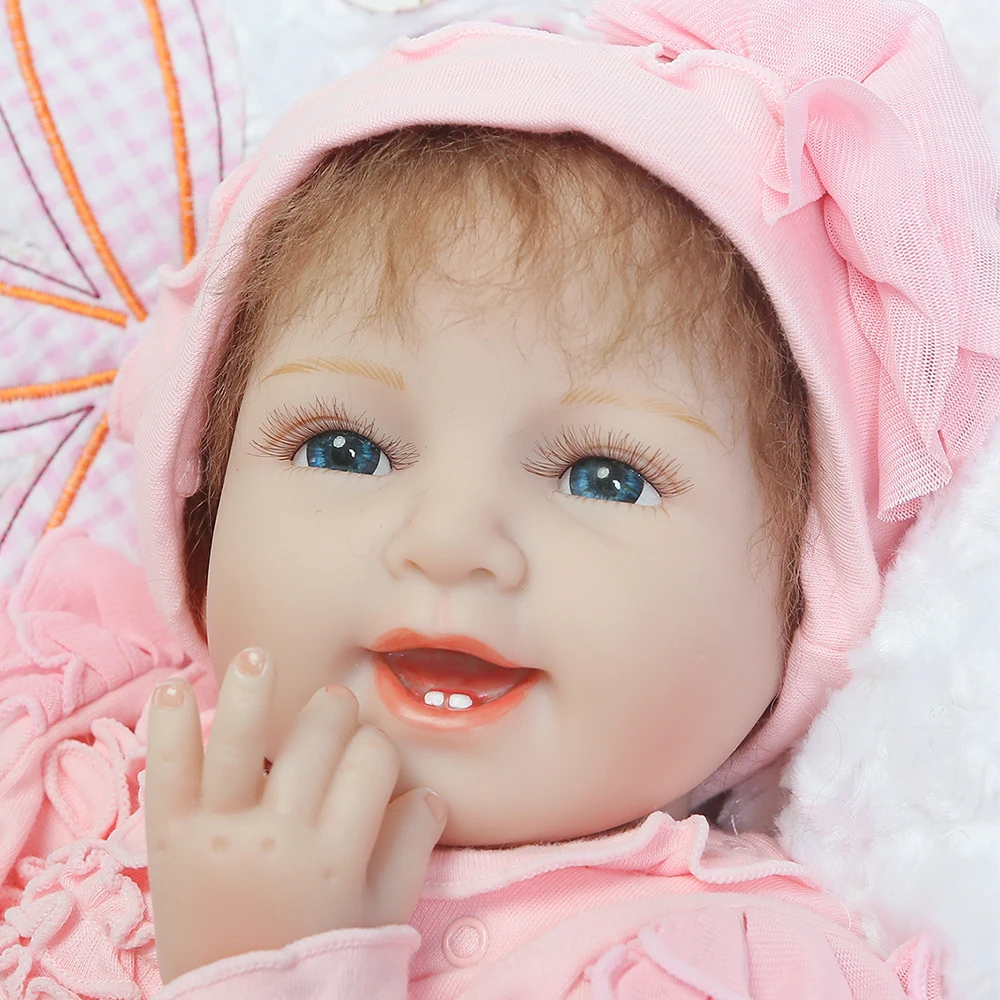 

Bebes reborn 22inch silicone reborn baby dolls lifelike pretty girl with rattle newborn baby alive dolls children gift toys