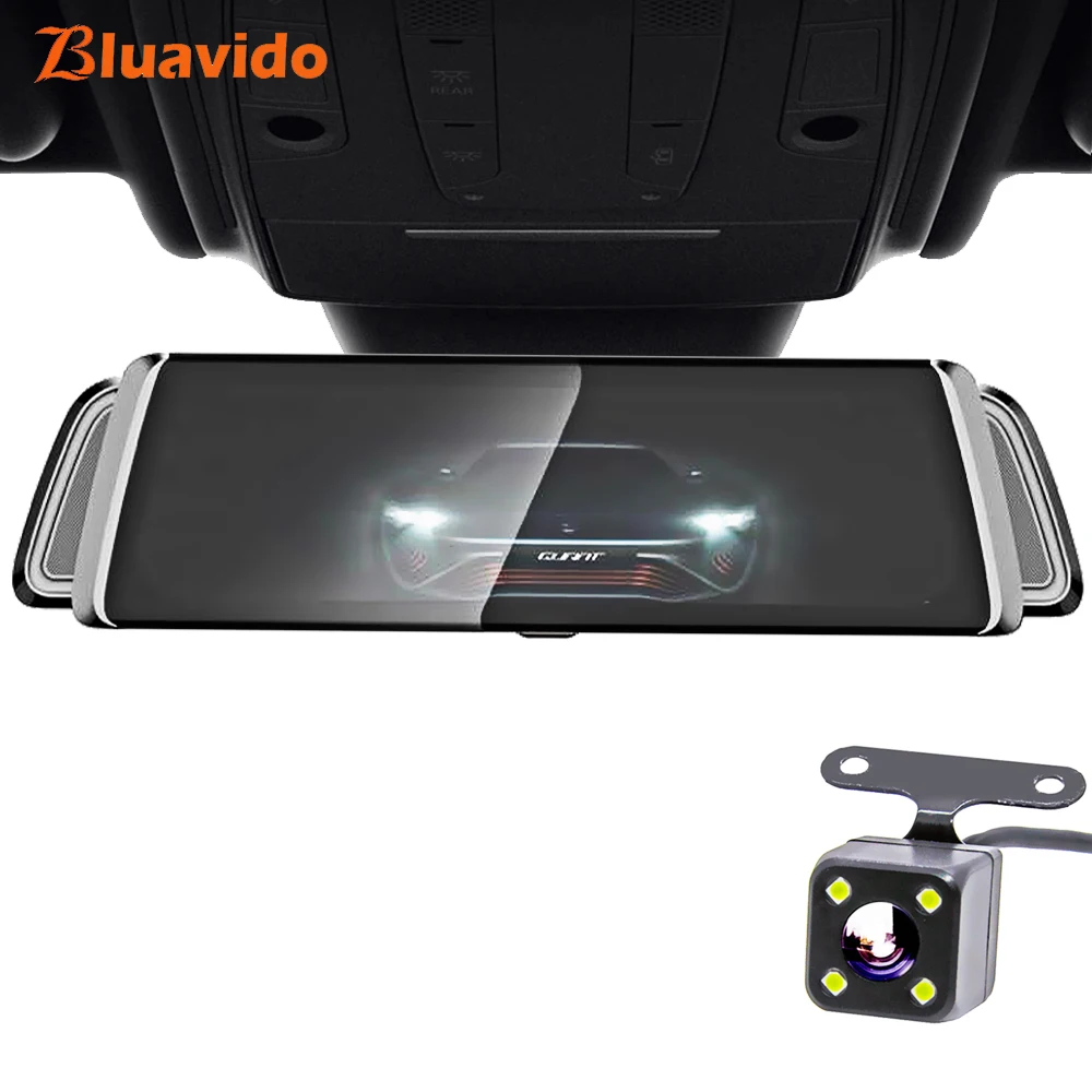 Bluavido 9 35 Дюймов 4G Android зеркальный видеорегистратор ADAS GPS навигация FHD 1080P с двойным