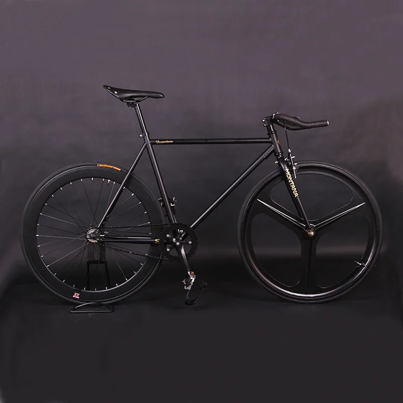 Fixie велосипед DIY 700C Ретро стальная рама фиксированная передача велосипед винтажная стальная рама Fixie трек велосипед - Цвет: Black