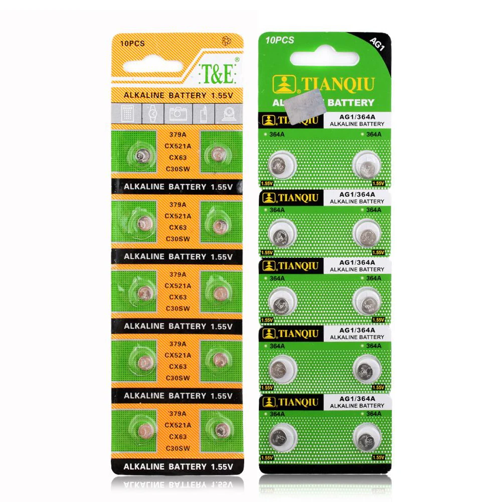 YCDC 10 шт. AG4 батареи 1 5 V AG0 AG1 AG2 AG3 AG5 SR521SW LR621 SR626 SR754 361 CX69 щелочной аккумулятор Кнопка