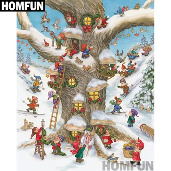 

HOMFUN Full Square/Round Drill 5D DIY Diamond Painting "Merry Christmas" 3D Embroidery Cross Stitch 5D Home Decor A00845