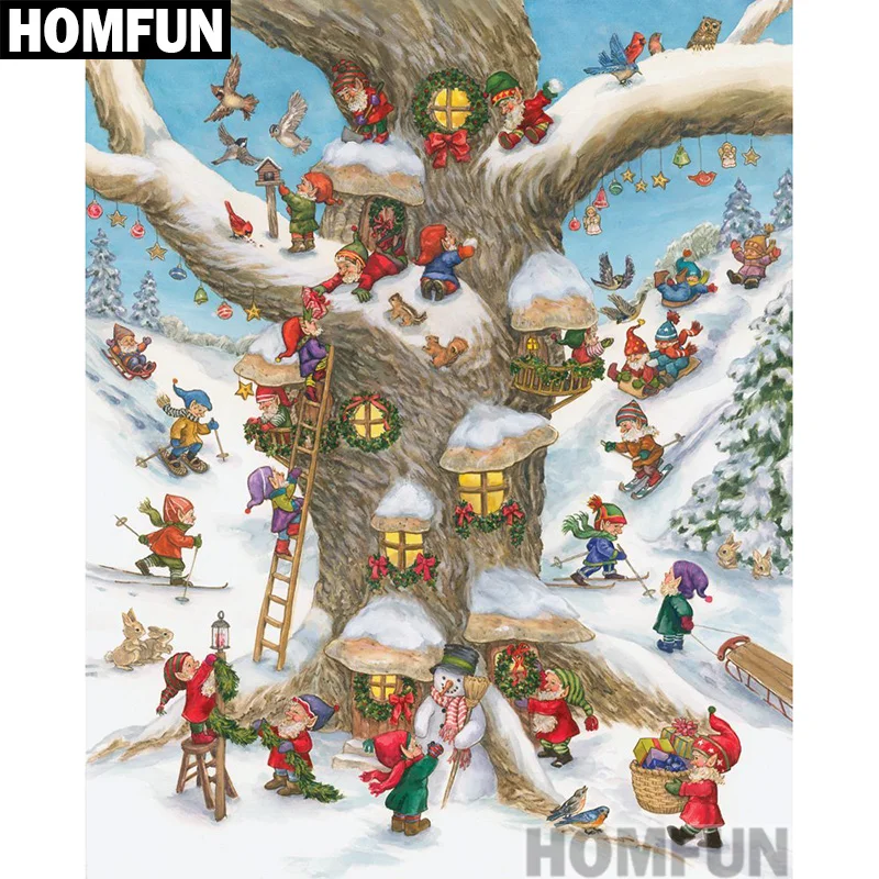 Алмазная живопись HOMFUN Merry Christmas алмазная вышивка с полными квадратными/круглыми