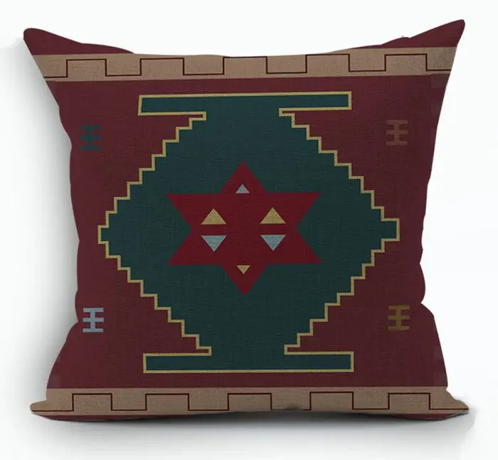 Kilim Cushions Home Decor Ethnic Decorative Pillows Case Boho Moroccan Linen Pillow Cover For Sofa 45x45cm - Color: 10