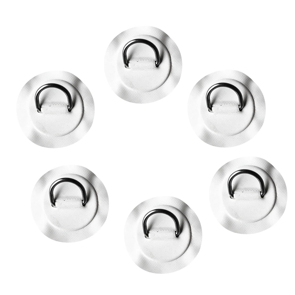 Durable 6 Pieces 316 Stainless Steel D-ring Pad/Patch for PVC Inflatable Boat Raft Dinghy Kayak SUP Surfboard Accessories