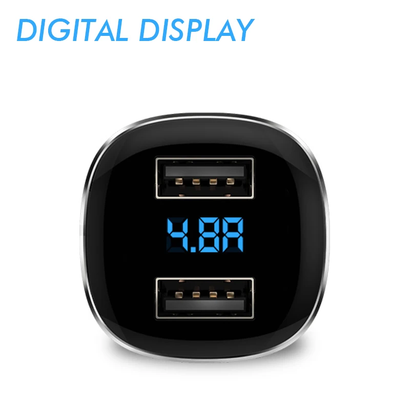 Автомобильное зарядное устройство для телефона 5 V 2.4A Dual USB s с светодиодный