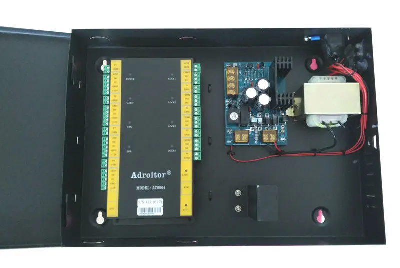 Hi-end 32-bit TCP/IP four Door Control kit  power case with battery space support software/ web / smart phone /tablet