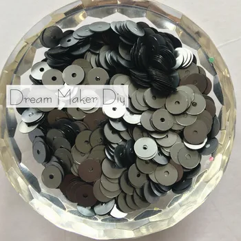 

50g(3500pcs) 6mm Flat Matt Gray round loose sequins Paillette sewing Wedding craft for decoration scrapbook Garment sewing