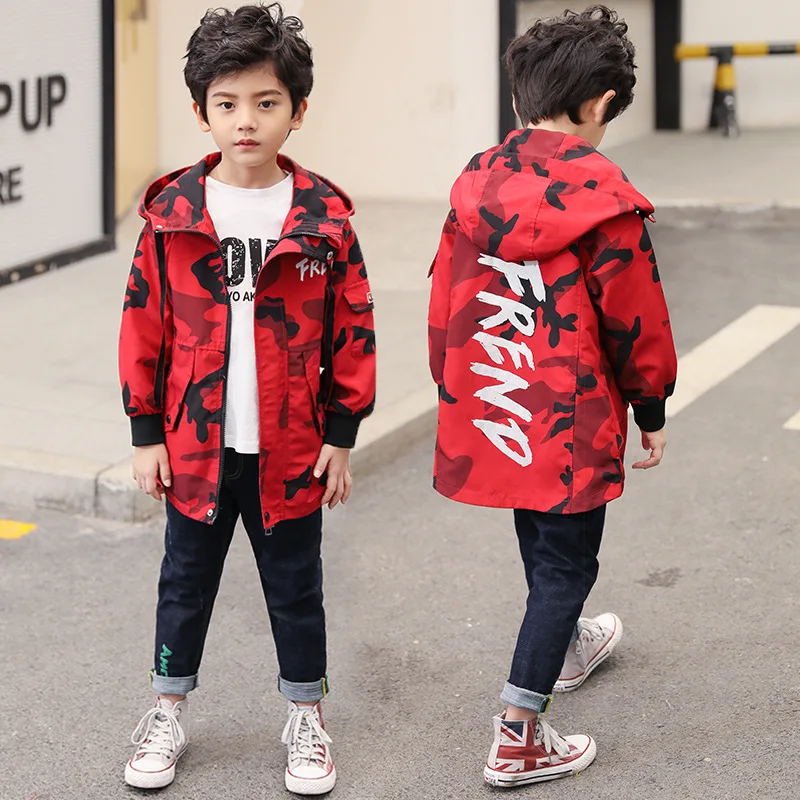 

Teenager jacket for boy coat long jacket Kids boy windbreaker for kids Outdoor boy Jacket children\x27s windbreaker with hood