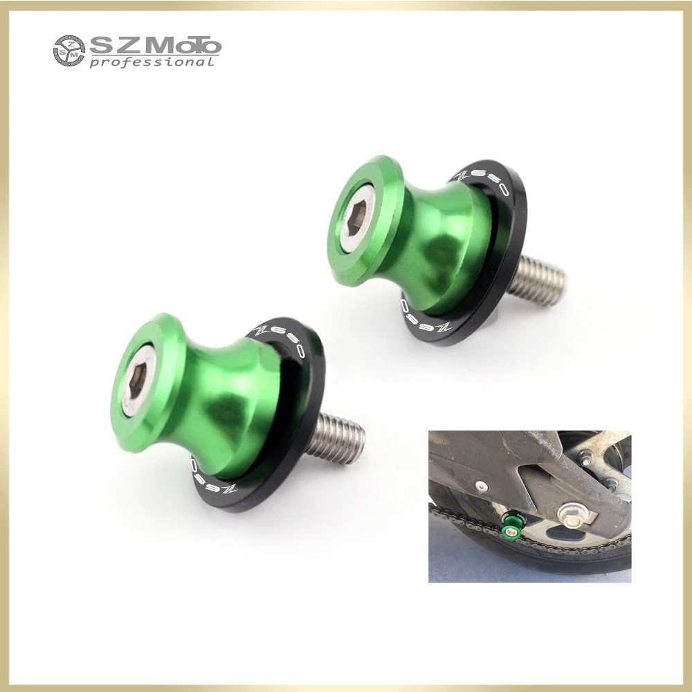

For KAWASAKI Z650 2017 2018 2019 Z 650 Motorcycle Accessories Swingarm Spools slider M8 stand screws With Logo