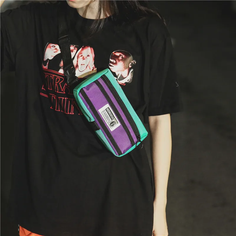 Menghuo Unisex Fanny Pack Belt Bag Panelled Waist Bag Purse Chest Fanny Pack Travel Cashier Belt Hip-hop Rock Boys Girl Bag 2018AXVO5251