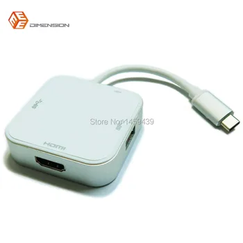 

New Type Multi-function USB Type C Laptop Adapter Cable USB 3.1 to HDMI/USB 2.0/USB 3.1 Type Female for Macbook Smartphones