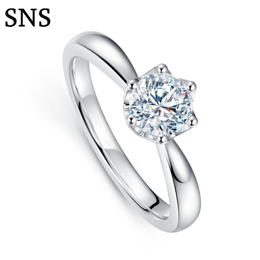 

14k White Gold 0.3carat Natural Real Diamond Engagement Ring Luxury Love Style Solitaire with Accents for Women Lady's