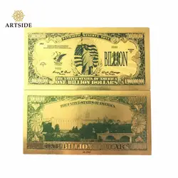 Значение коллекция Красочные 24 К золото один миллиард доллар банкнот для Сувенир Home Decor