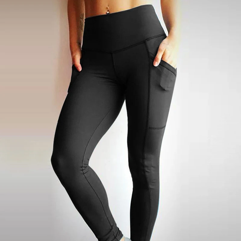 NORMOV Pocket Sport Leggings Yoga Pants Women High Waist Push Up Leggings Sport Fitness Femme Running Fitness Clothing 