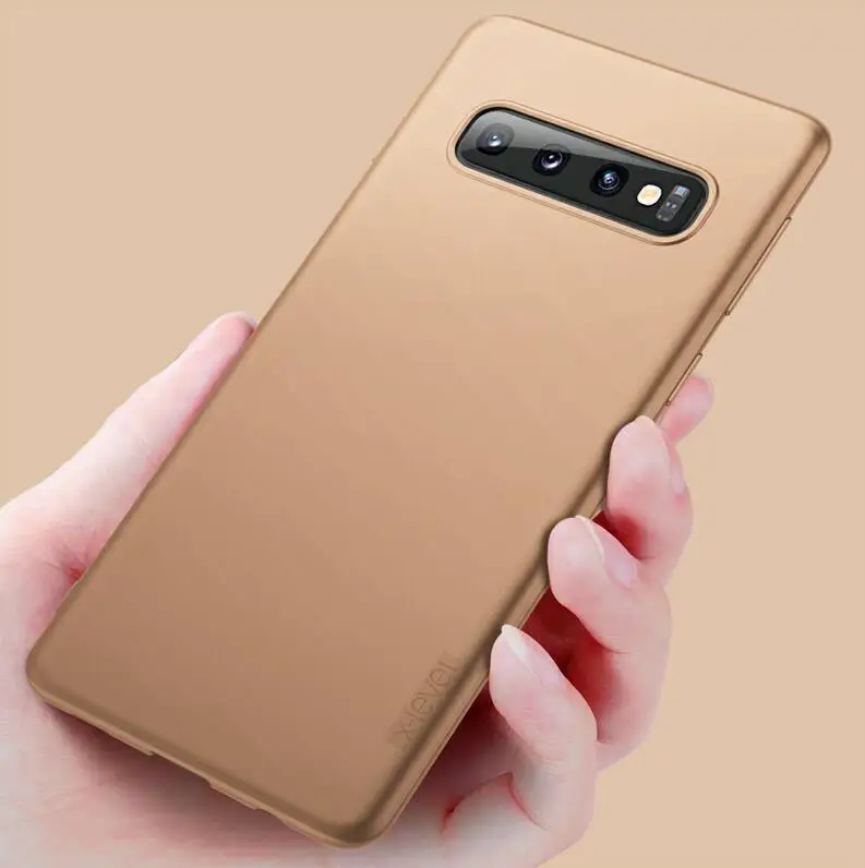 X-Level шелковистый ТПУ чехол для телефона samsung S10 S10E S9 S8 Plus S7 Edge Plus Note 8 9 Note 10 Plus Ультратонкий матовый мягкий чехол - Цвет: Золотой