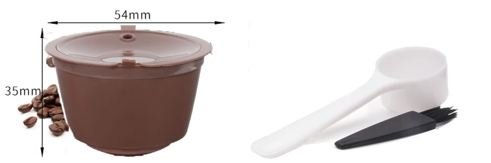 1pc Sweet Taste Coffee Capsule Filter Plastic reusable Compatible Coffee Capsules Coffee Accessories with brush spoon (8)