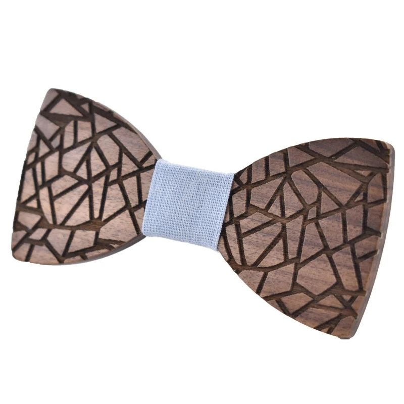 Neue Design Trend Unregelmäßigen Muster männer Anzug Hochzeit Holz Fliege Manschettenknöpfe Set