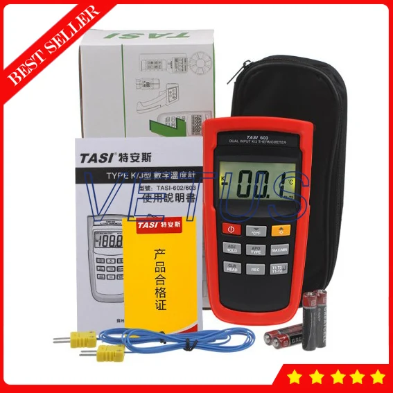 

TASI-603 K/J type Industrial Digital Thermometer with Dual channel