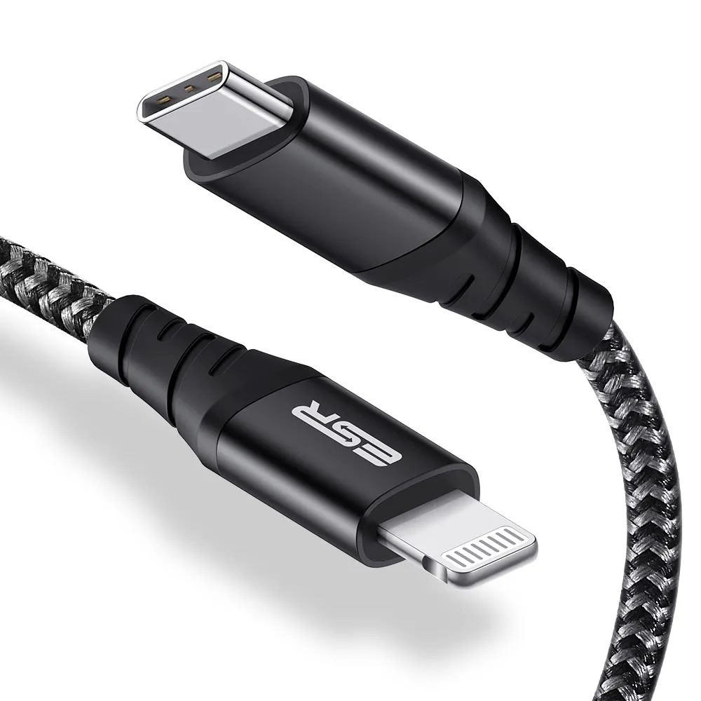 ESR USB C к Lightning MFi Сертифицированный PD Быстрая зарядка 1 м 2 м type C кабель для зарядки данных для iPad iPhone 11 Pro XR XS Max X Plus