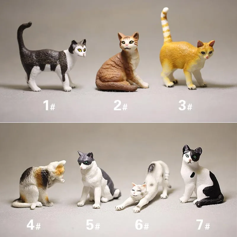 

One Piece Simulation Mini Cat Animal Model Small Plastic Cat Toys Model Figure Action Lovely Cute Accessories Gift Doll For Kids